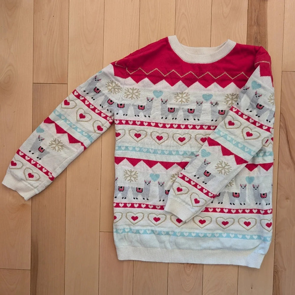 Llama Christmas Sweatshirt 8  US - Picture 2 of 3